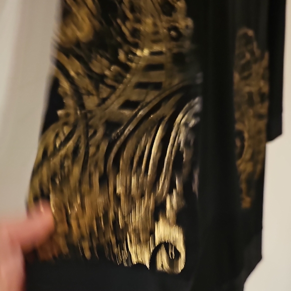 Caché Black Dress with Gold Patterns - Picture 4 of 8
